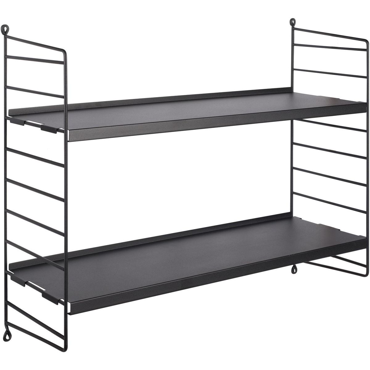 DUCASSE - Repisa Vintage Acero 2 Nivel(es) 60x24x20 cm Negro