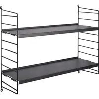 Repisa Vintage Acero 2 Nivel(es) 60x24x20 cm Negro