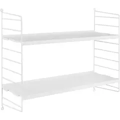 DUCASSE - Repisa Vintage Acero 2 Nivel(es) 60x24x20 cm Blanco