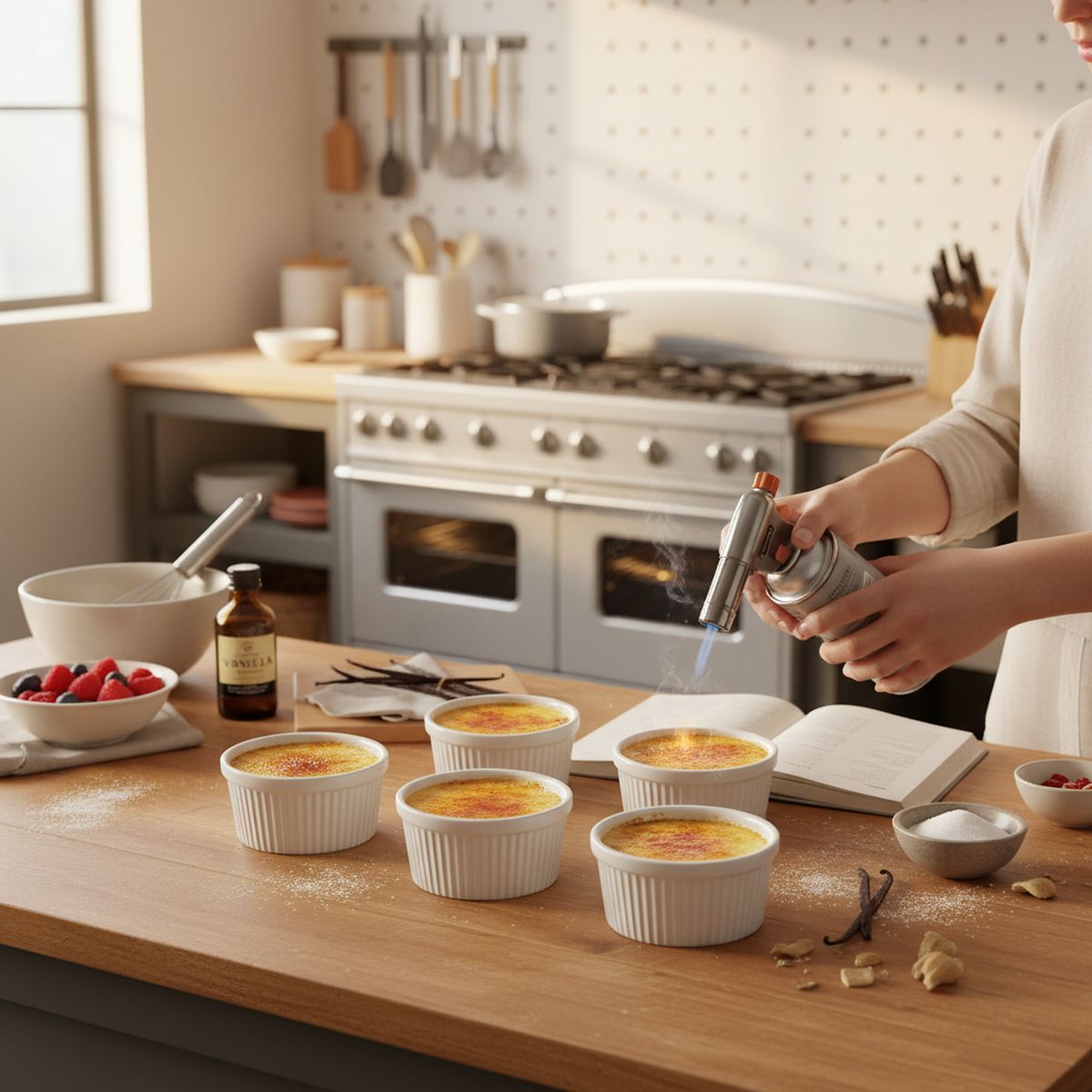 LEIFHEIT - Juego Para Crème Brûlée 5 Piezas Blanco