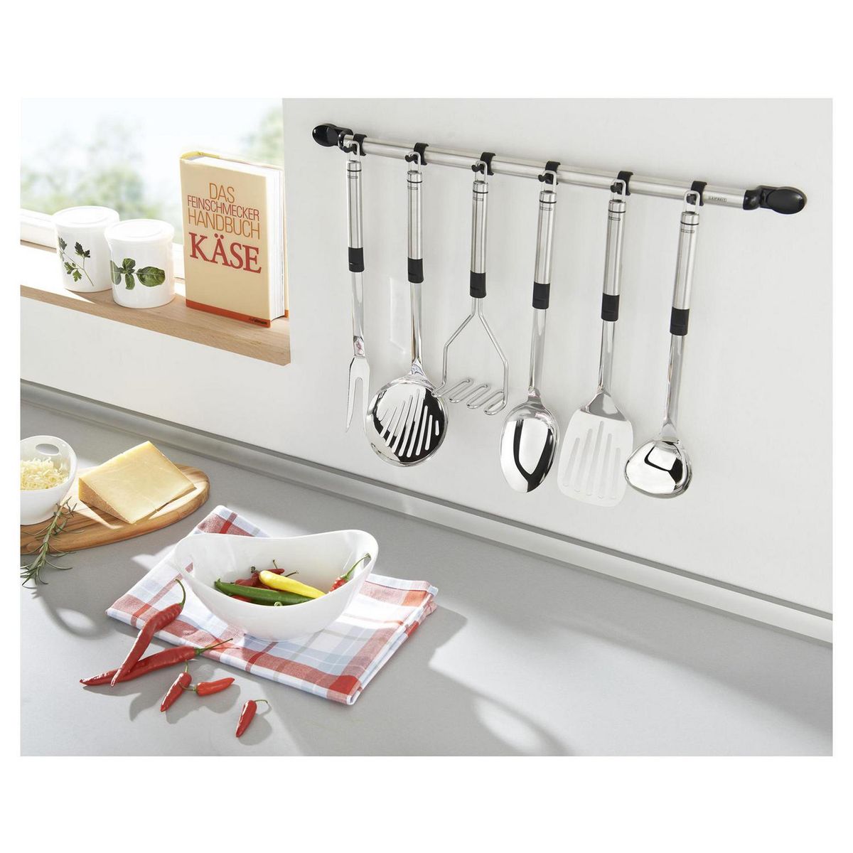 LEIFHEIT - Barra Organizadora Leifheit Gris 63 cm para Accesorios Cocina