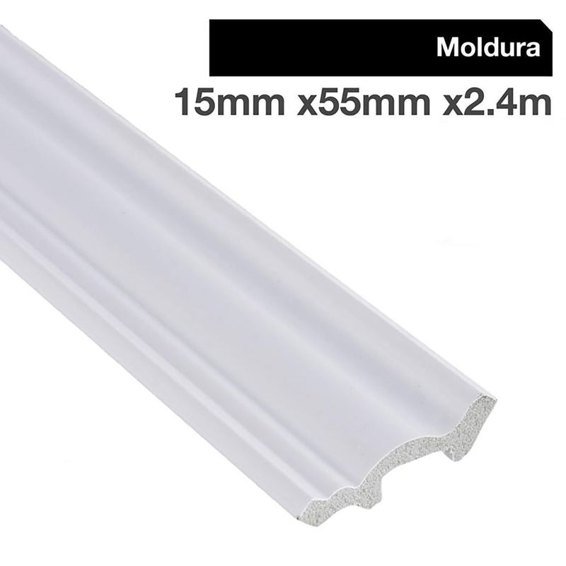 HOLZTEK - Moldura blanca para cornisa 55X15X240 cm