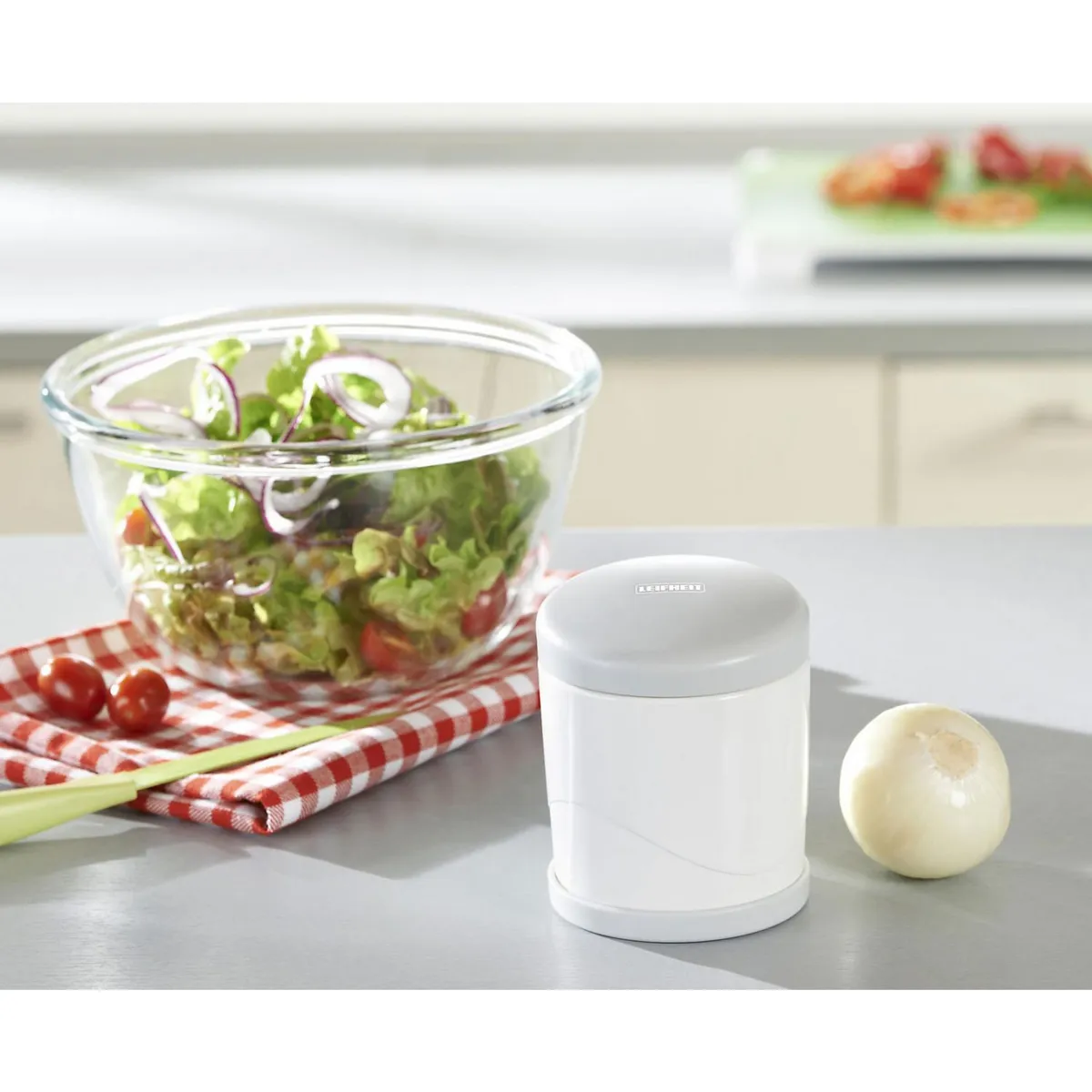 LEIFHEIT - Cortador Espiral Leifheit Blanco para Verduras y Frutas Rebanador