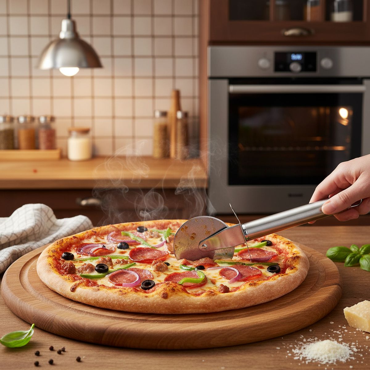 Cortador Pizza Leifheit Inoxidable Mango Ergonómico gris 25 cm, marca LEIFHEIT - Foto 2