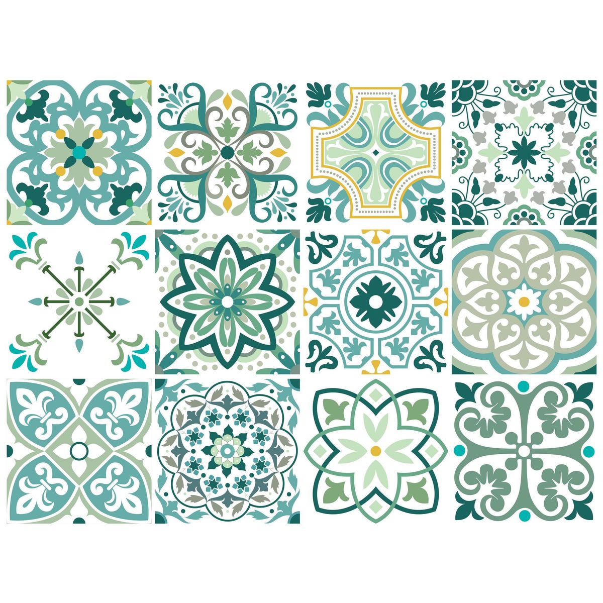 VALDECO - Set de azulejos adhesivos 15x15 cm 12 unidades