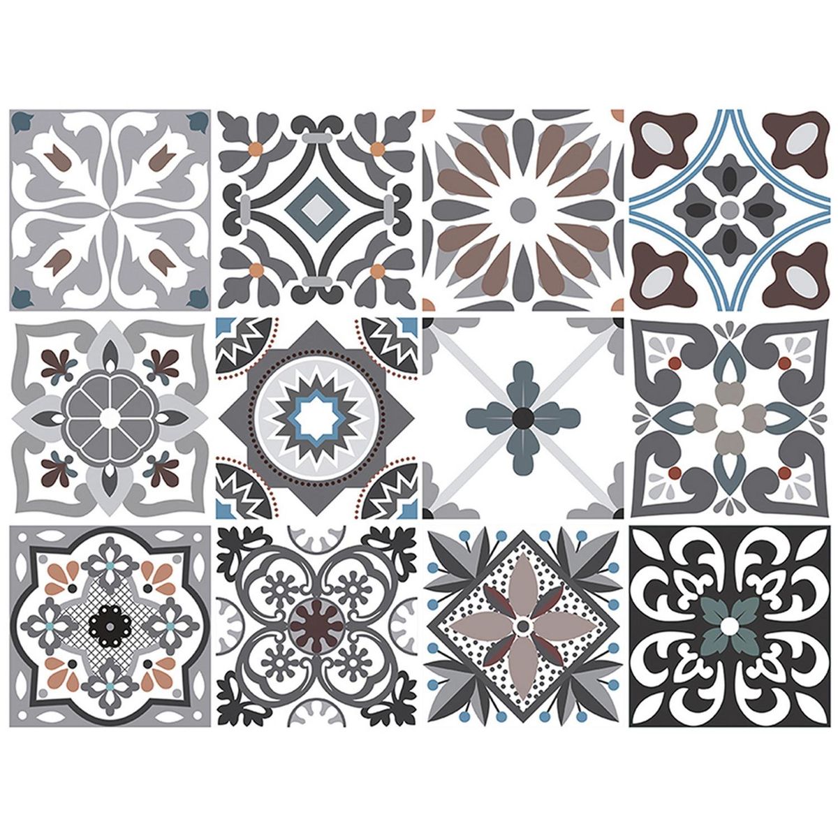 VALDECO - Set de azulejos adhesivos 15x15 cm 12 unidades