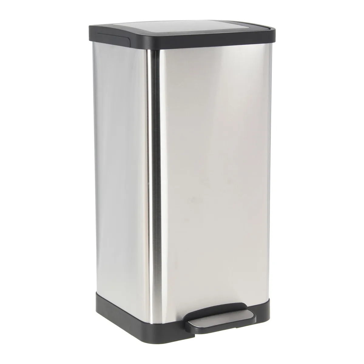 JUST HOME COLLECTION - Basurero con Pedal 15 Litros Metal Gris