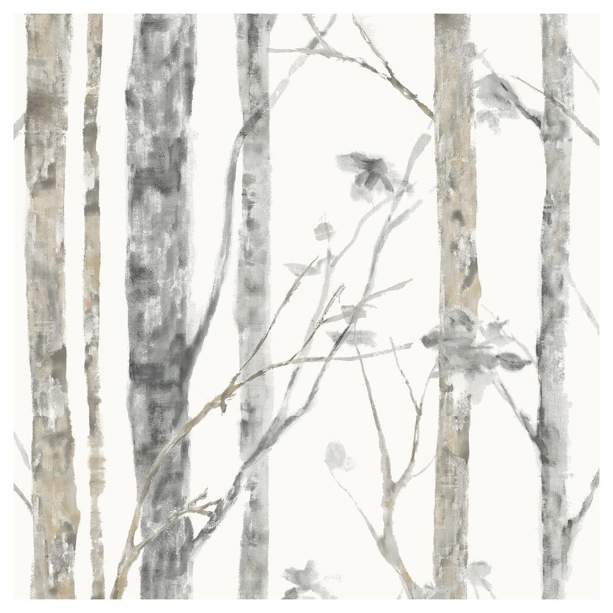 ROOMMATES - Rollos Adhesivos Reutilizables abedules 52x503 cm