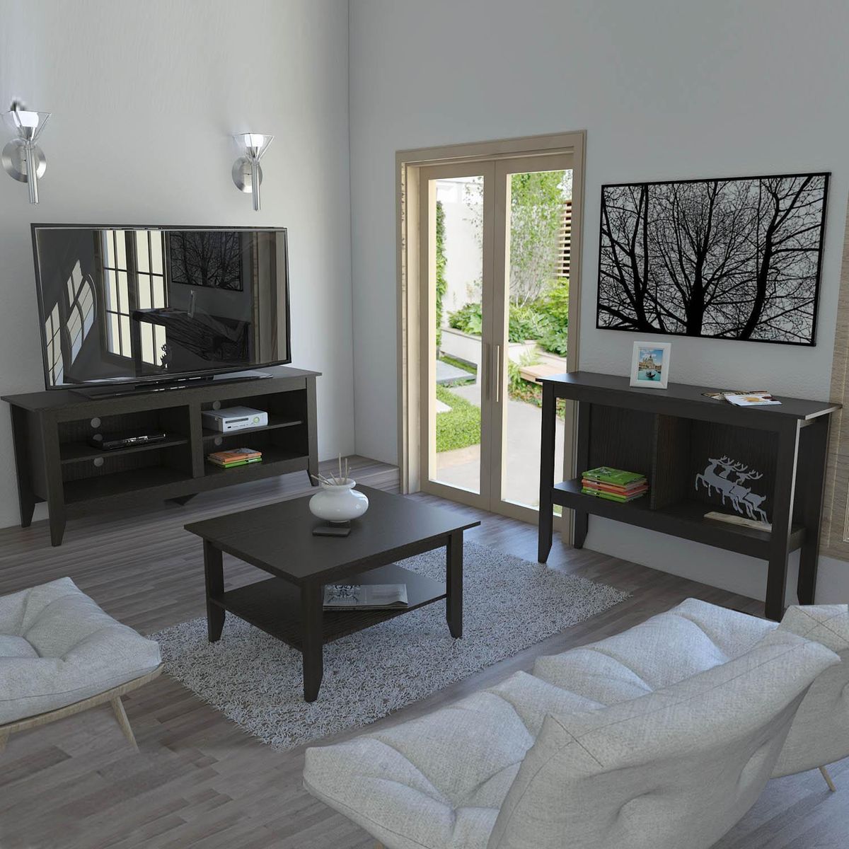 TUHOME - Rack+mesa centro+arrimo essential wengue