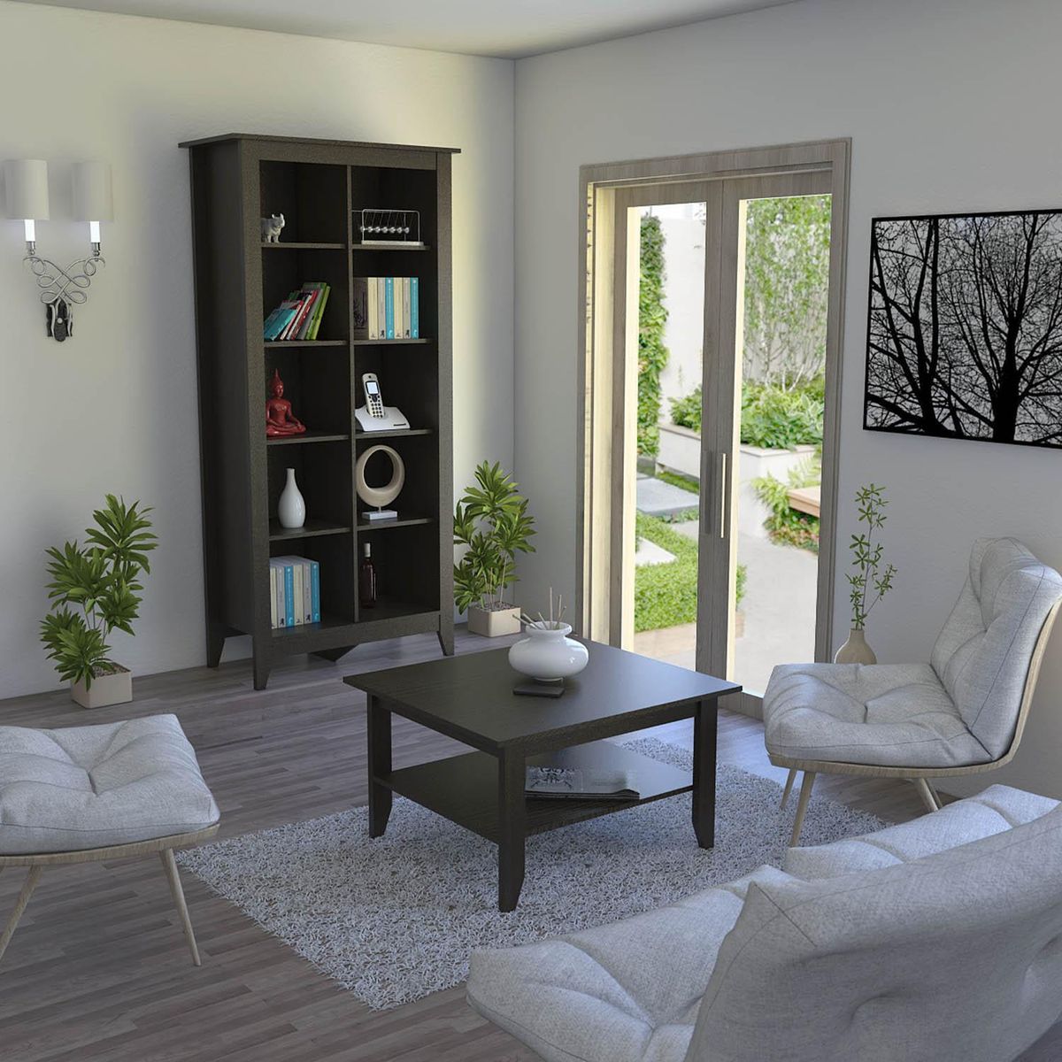 TUHOME - Mesa de centro Essential Wengué 80x70x45 cm