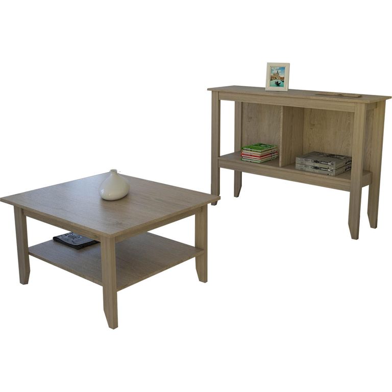 TUHOME Mesa de centro arrimo essential oak