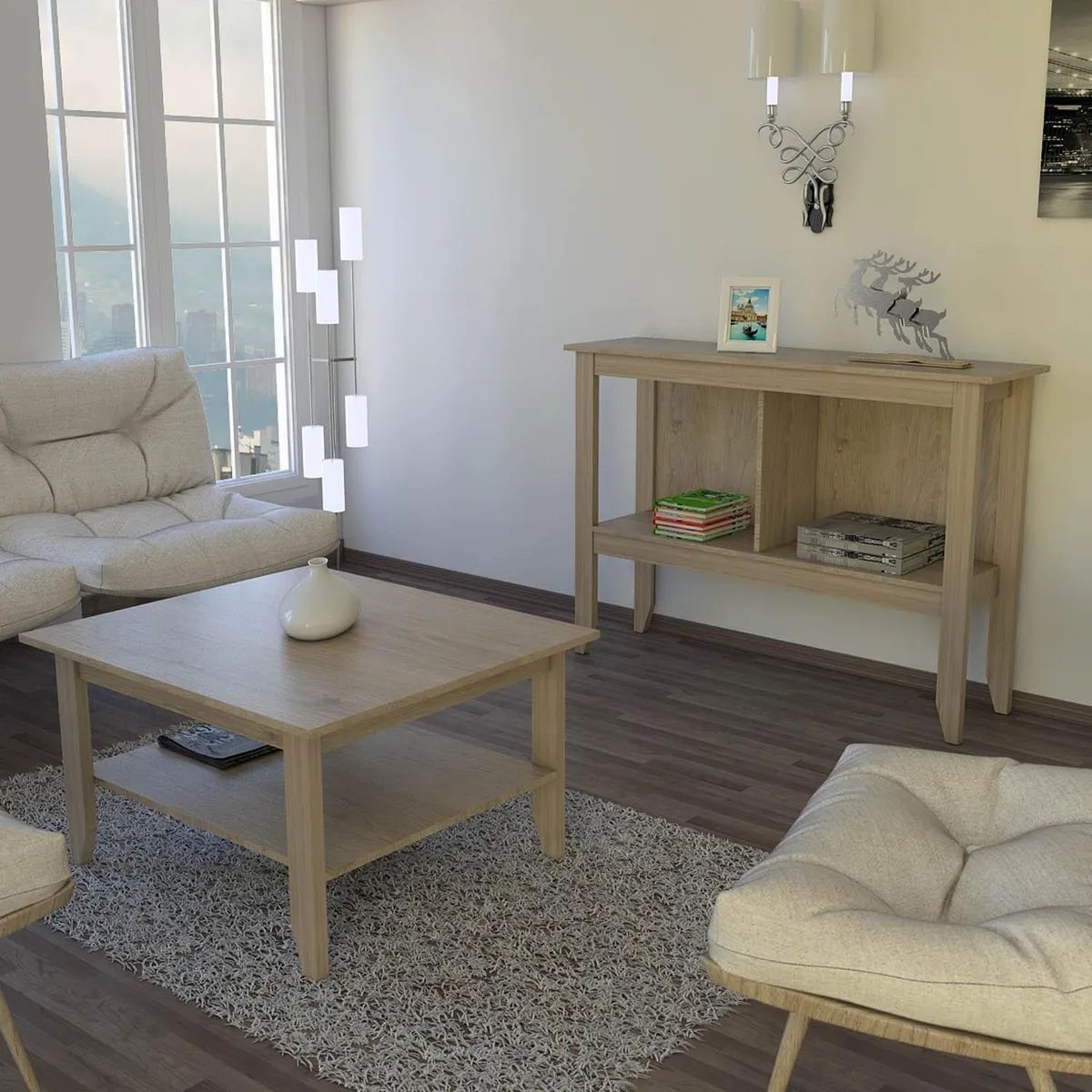 TUHOME - Mesa de centro arrimo essential oak