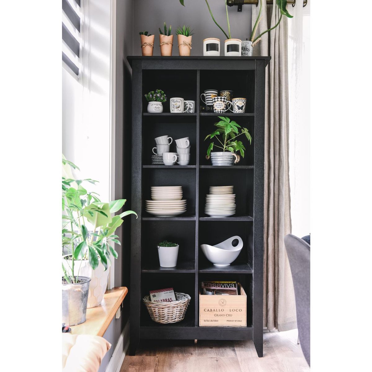 TUHOME - Librero Essential Plástico 5 Nivel(es) 87x180x41 cm Wengué