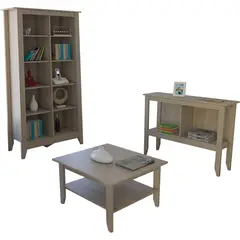 TUHOME - Librero+Arrimo+Mesa De Centro Essential Oak