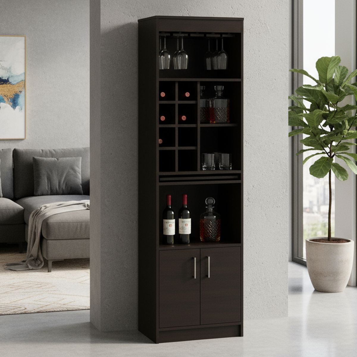 TUHOME - Bar Syrah 51x180x32 cm Wengué