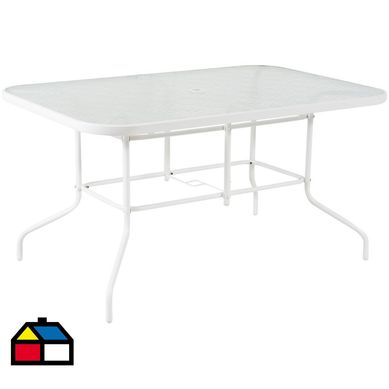 Mesa rect 140x90cm c/vidr liso