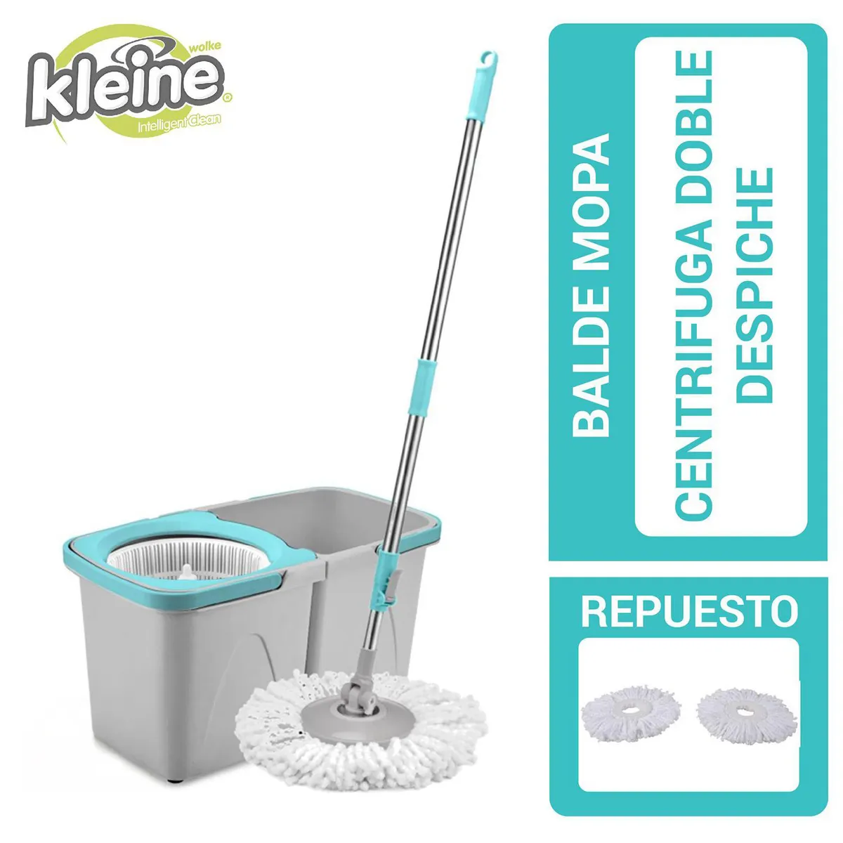 KLEINE WOLKE - Balde mopa centro doble despiché gris