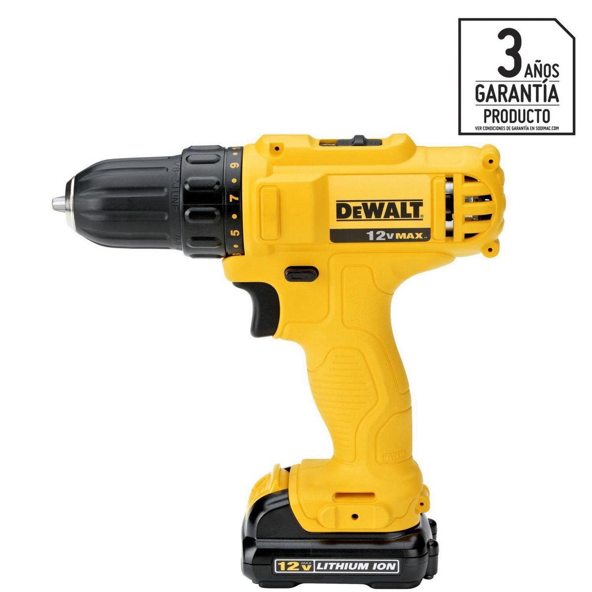 DEWALT - Taladro Inalámbrico Rotación 10 mm 12 V/2 Baterías