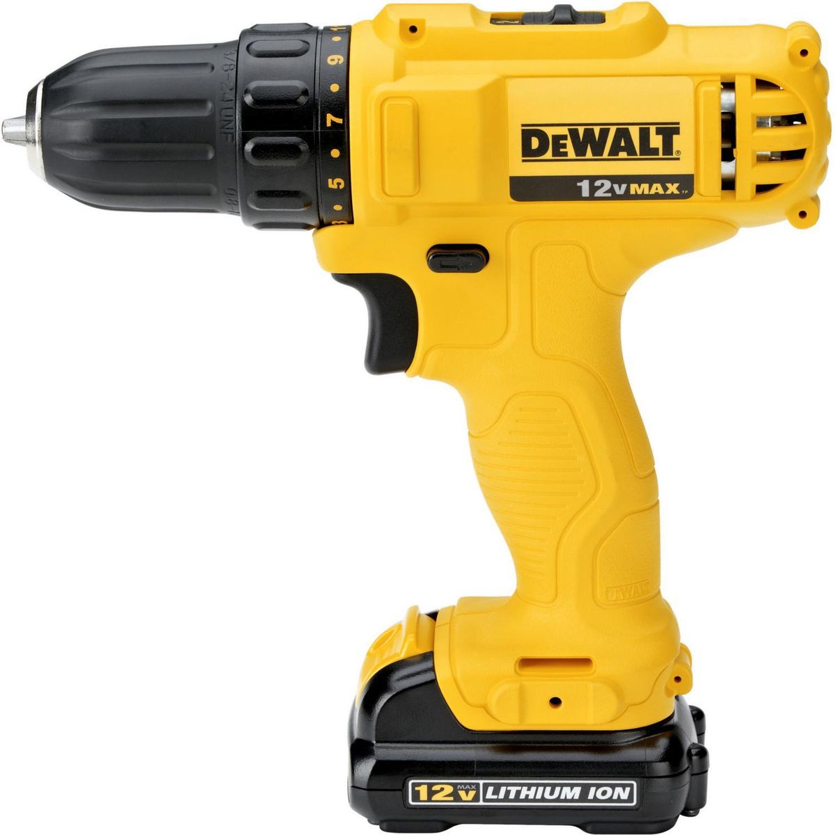 DEWALT - Taladro Inalámbrico Rotación 10 mm 12 V/2 Baterías