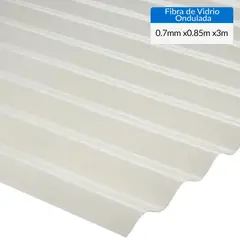 FEMOGLAS - Plancha Fibra de vidrio Ondulada 0.7 mm 85x300 cm Luz Difusora