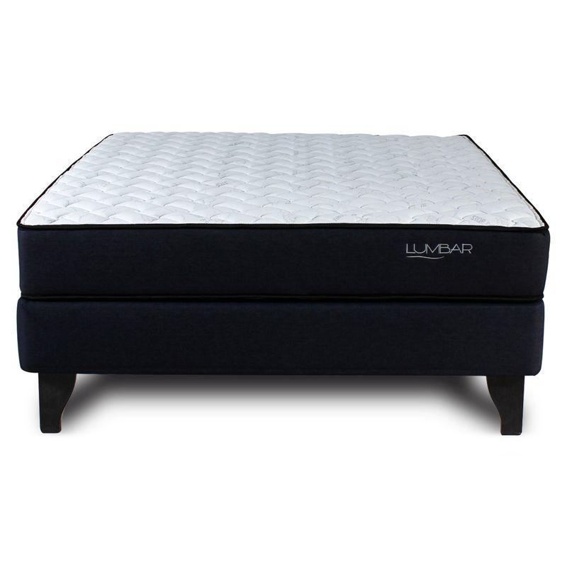 MANTAHUE - Cama 2 Plazas Americana Lumbar Blanco/Café