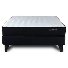 MANTAHUE - Cama 2 Plazas Americana Lumbar Blanco/Café