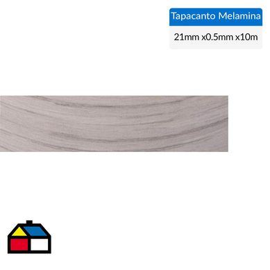 Tapacanto melamina Nogal Ceniza encolado 21x0,5 mm 10 m