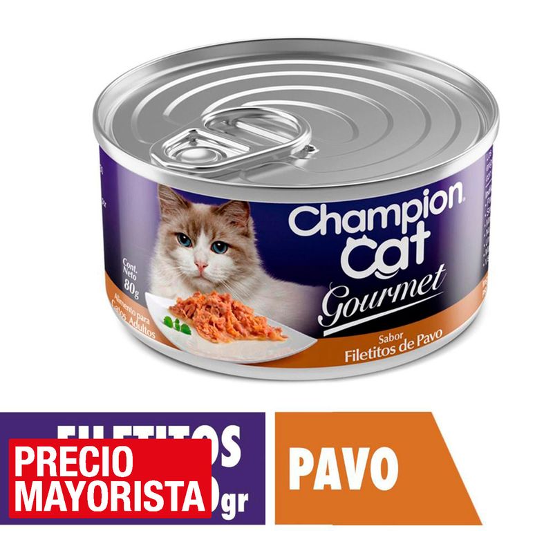 CHAMPION CAT - Alimento húmedo para gato adulto 80 g pavo