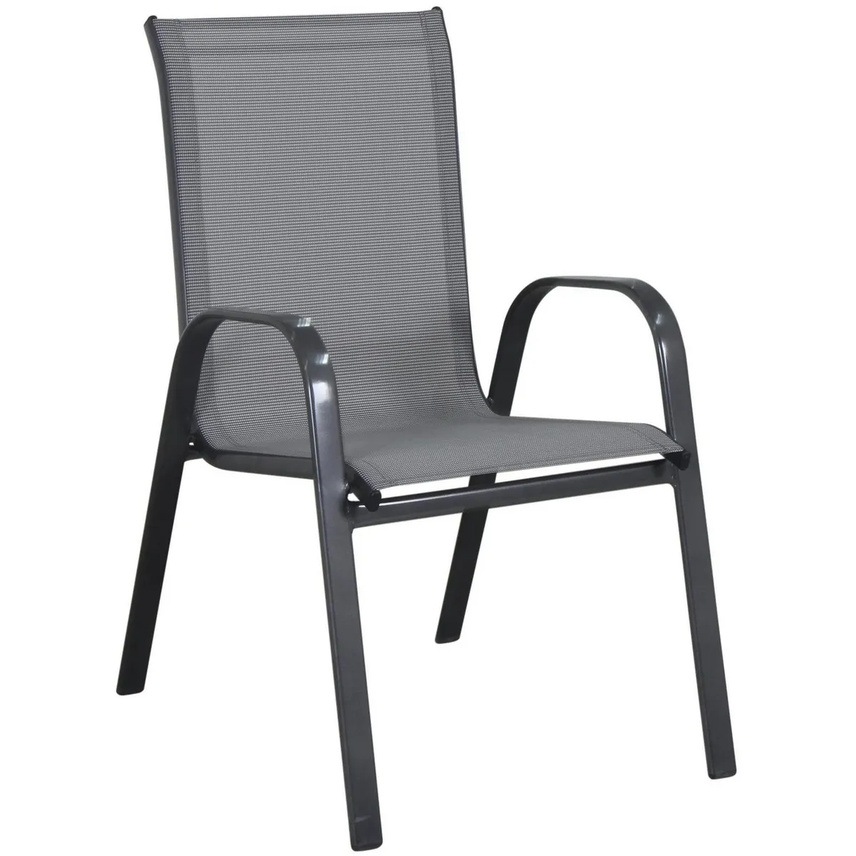 JUST HOME COLLECTION - Silla para Terraza Metal Sling Gris matizado 98x56x74 cm