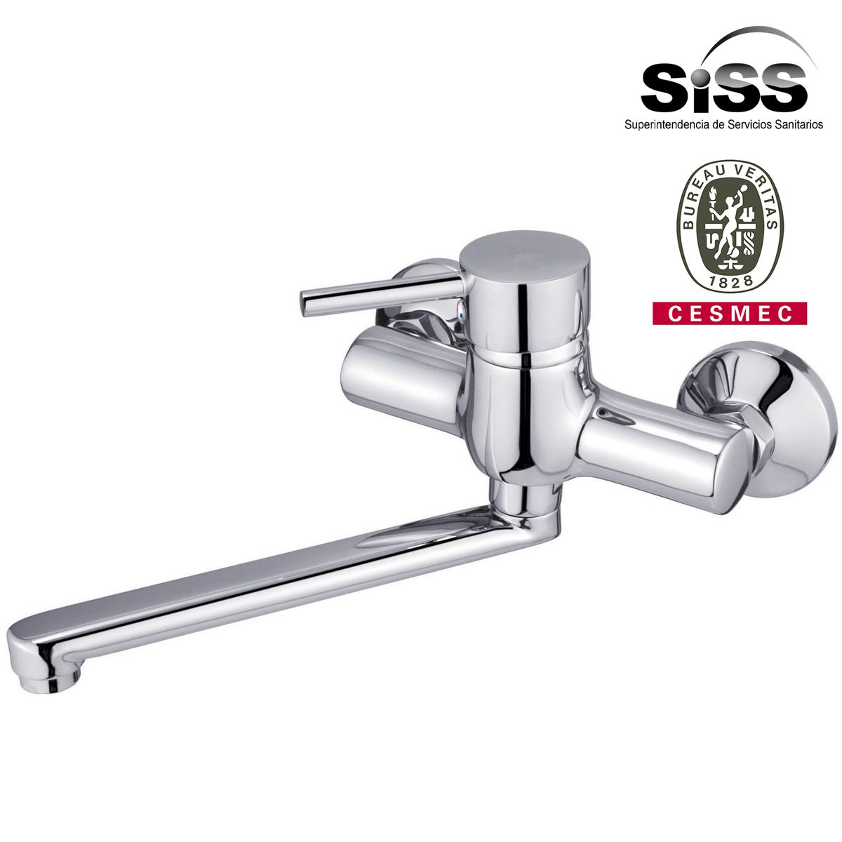 SENSI DACQUA - Monomando Muro Cocina Milán Plateado