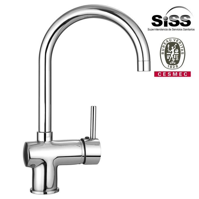 Monomando Cocina Vertical Milán Gris