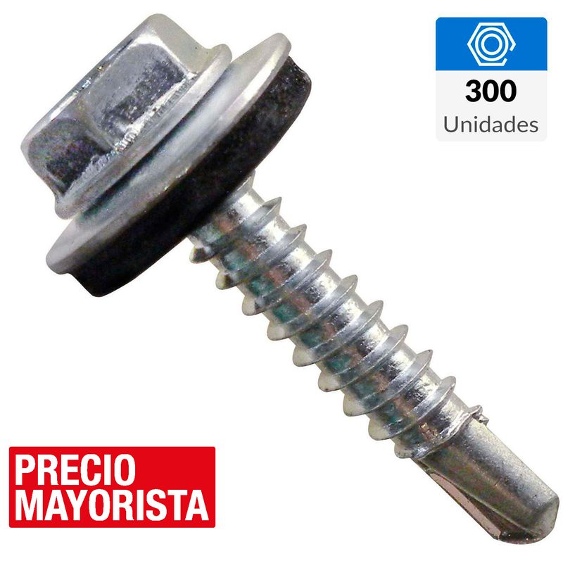 MAMUT - Tornillo Autoperforante Cabeza Hexagonal Metal 1/4 " 12 mm 300 Unidades