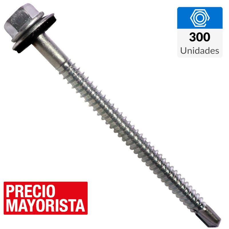 MAMUT - Tornillo Autoperforante Cabeza Hexagonal Metal 3 " 12 mm 300 Unidades