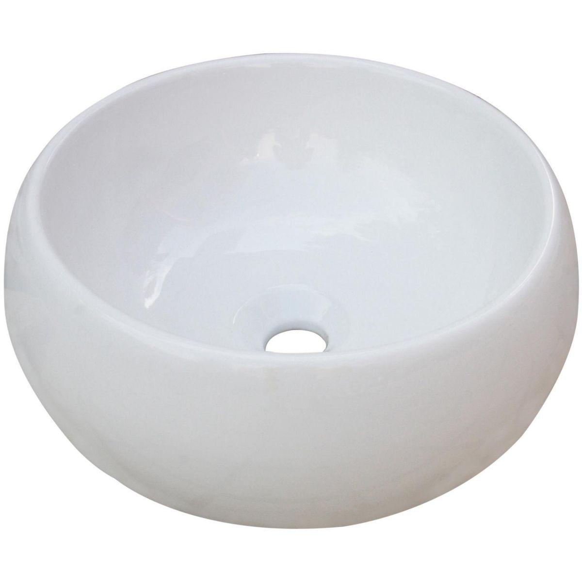 SENSI DACQUA - Lavamanos Ovalín Forma Redonda Loza 40x15x40 cm Blanco