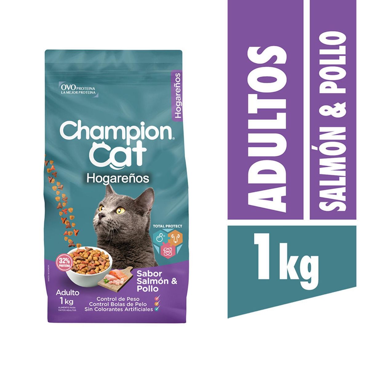 CHAMPION CAT - Alimento para Gato Adulto Pollo y salmón 1 kg