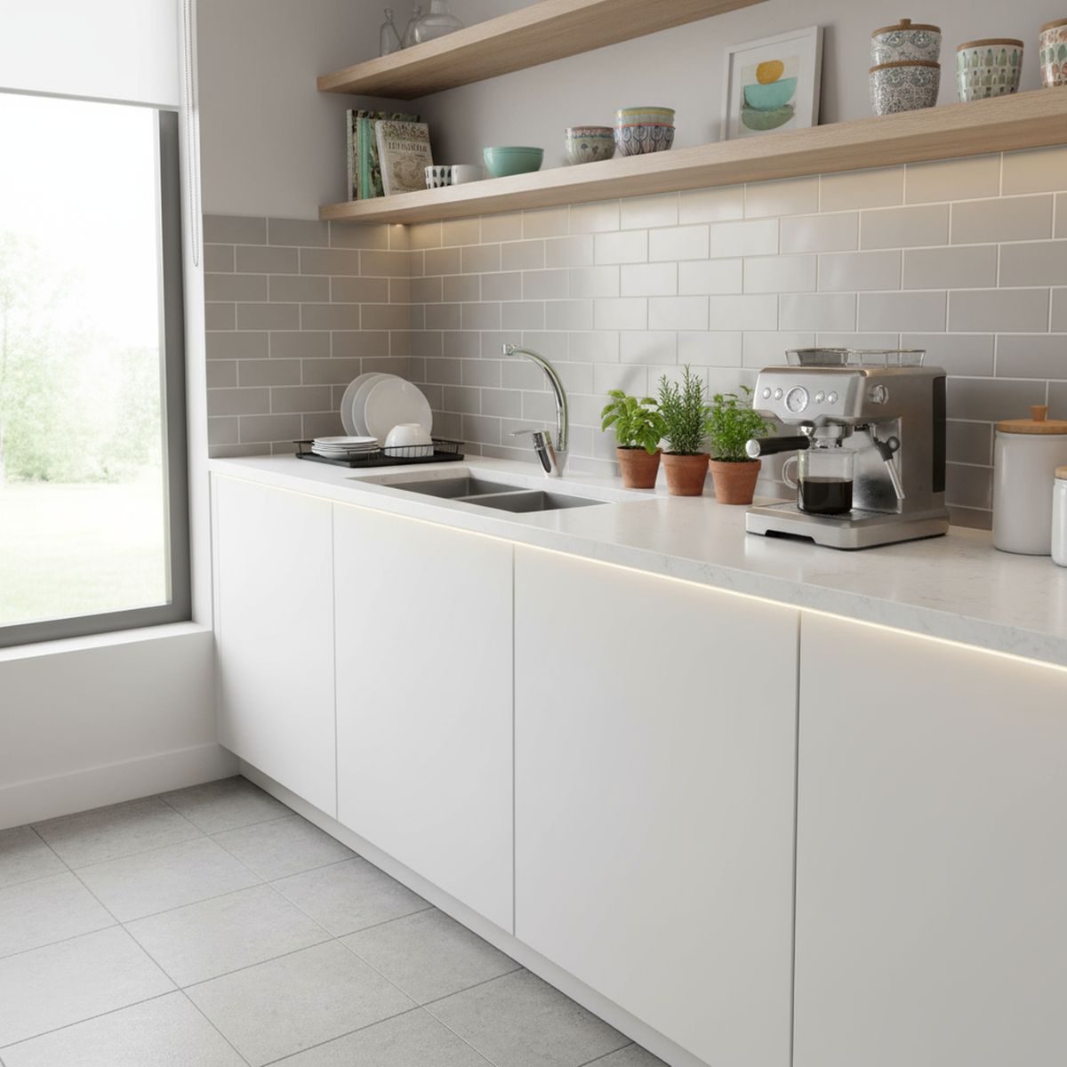 SENSI DACQUA - Monomando Cocina Vertical Parma Gris