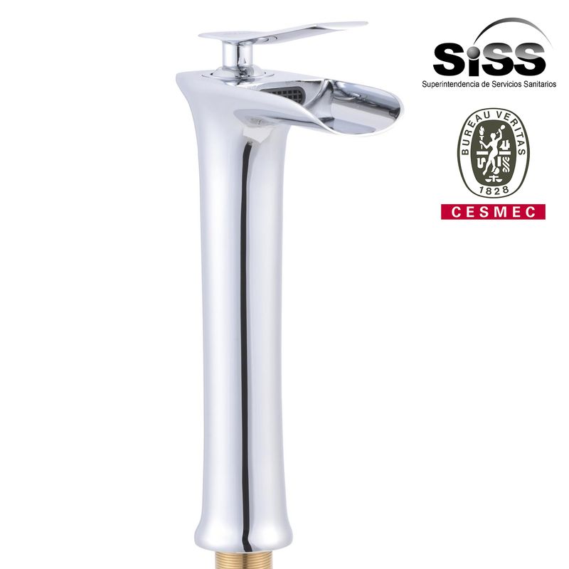 SENSI DACQUA - Monomando Lavamanos Alto Cales Plata