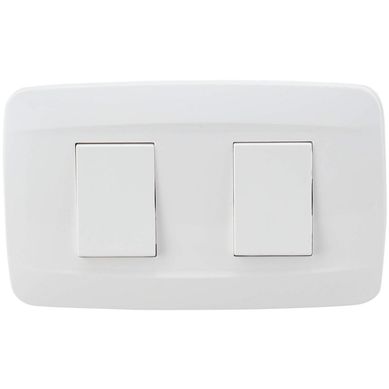 Interruptor doble (9/15) 10 A Blanco