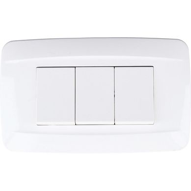 Interruptor triple (9/32) 10 A Blanco