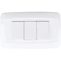 KARSON - Interruptor triple (9/32) 10 A Blanco
