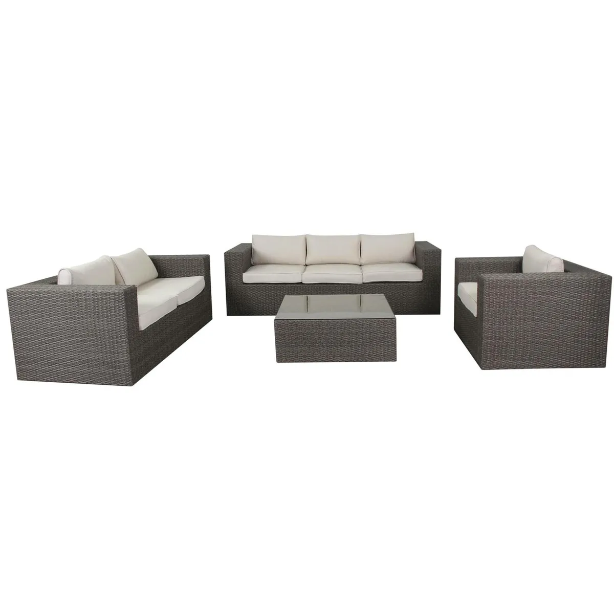 JUST HOME COLLECTION - Juego de Terraza Living San Lucas 6 Personas Café