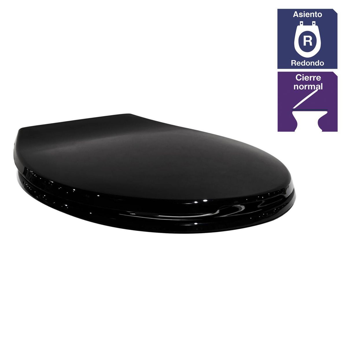 CORONA - Asiento WC redondo plástico negro