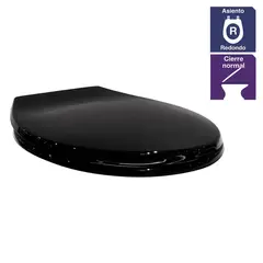 CORONA - Asiento WC redondo plástico negro