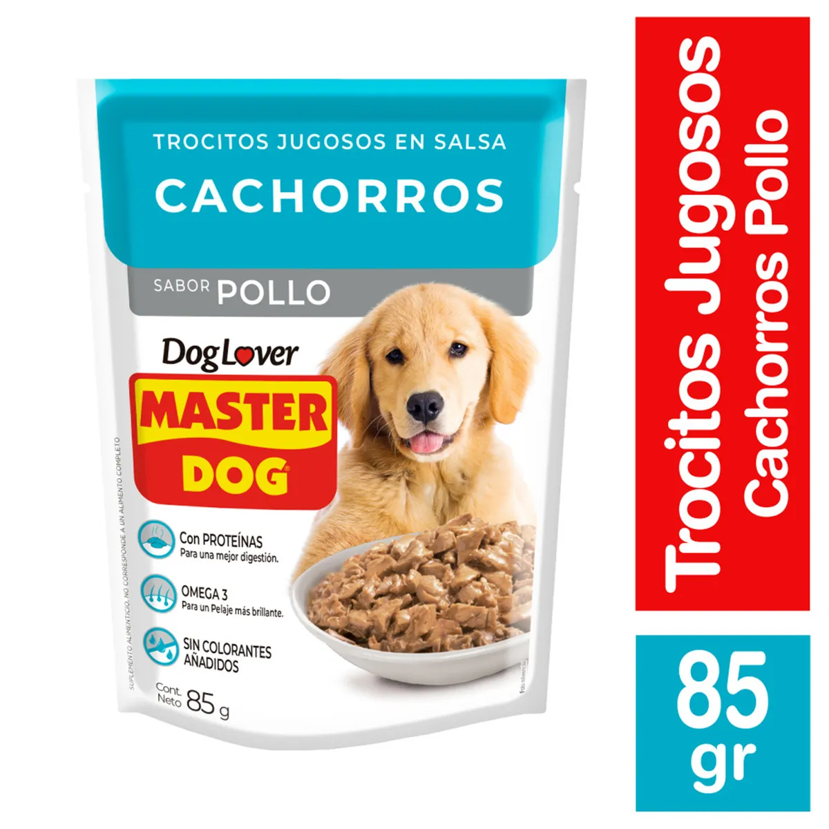 MASTER DOG - Alimento húmedo para cachorro 85 gr carne y leche