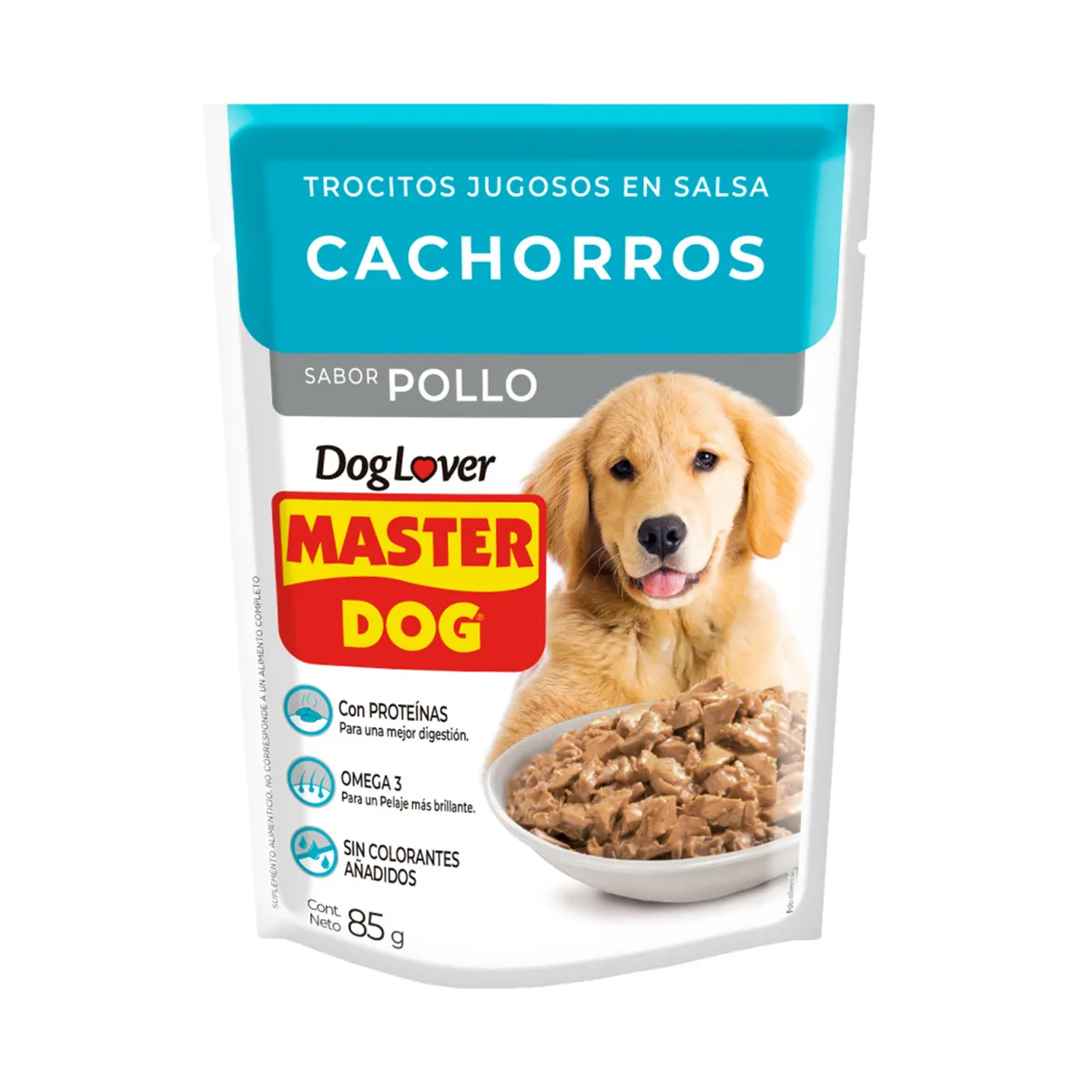 MASTER DOG - Alimento húmedo para cachorro 85 gr carne y leche
