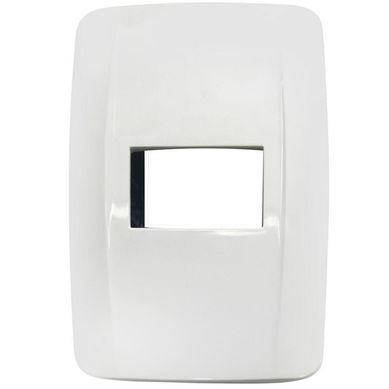 Placa 1 mdulo con soporte blanco