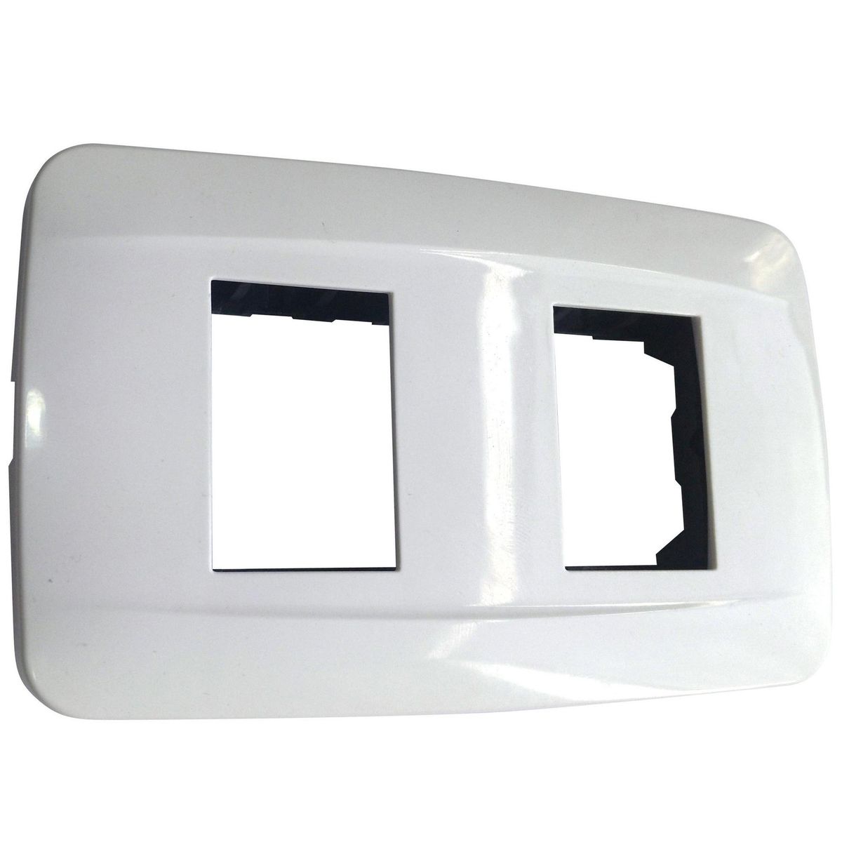 KARSON - Placa 2 módulos con soporte blanco