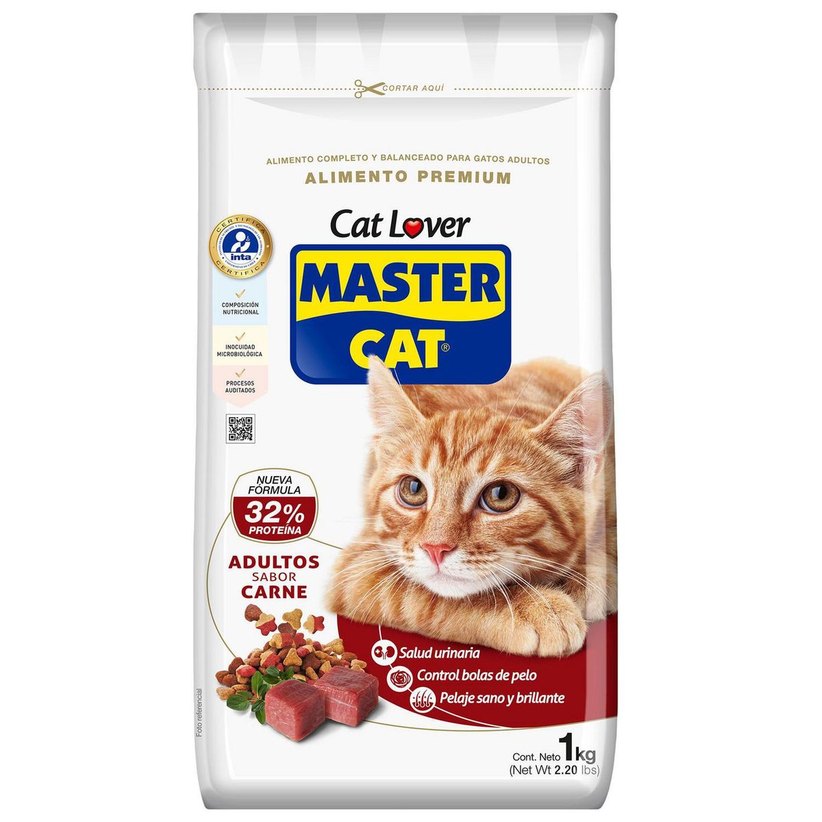 MASTER CAT - Alimento para Gato Adulto Carne 1 kg