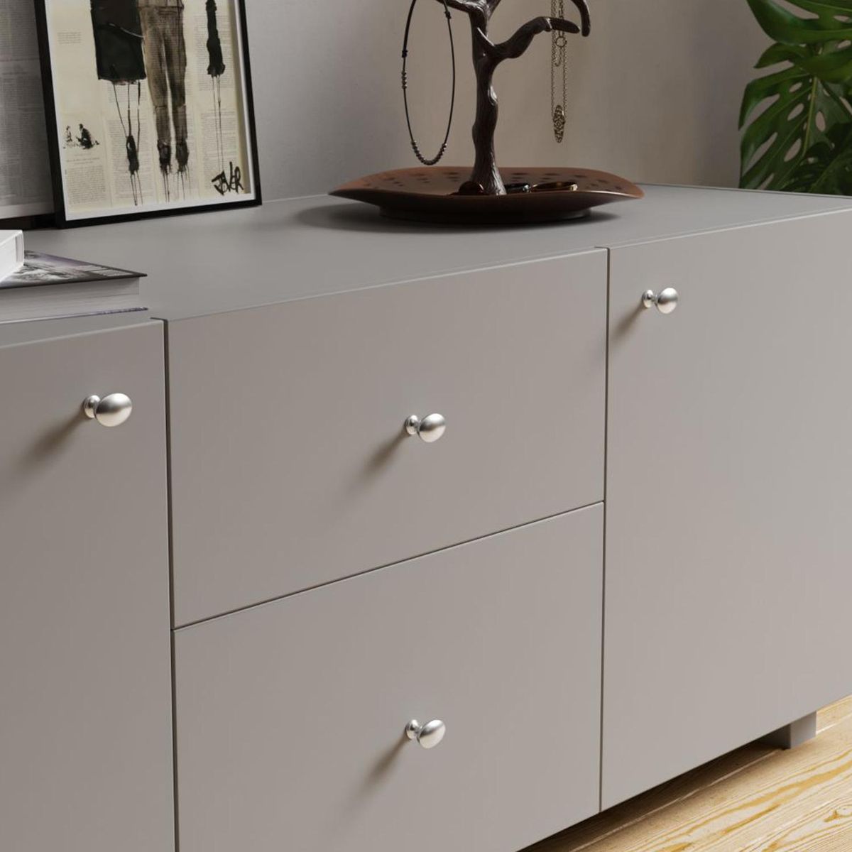 FIXSER - Perilla ovalada 27 mm cromo mate