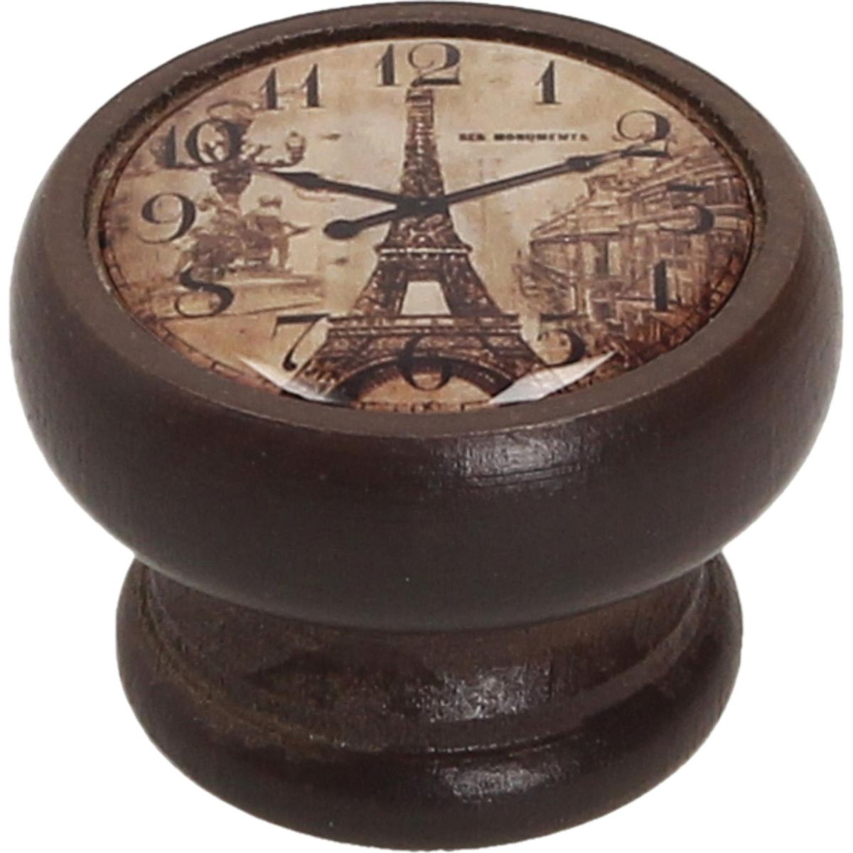 FIXSER - Perilla 40 mm madera nogal reloj Eiffel
